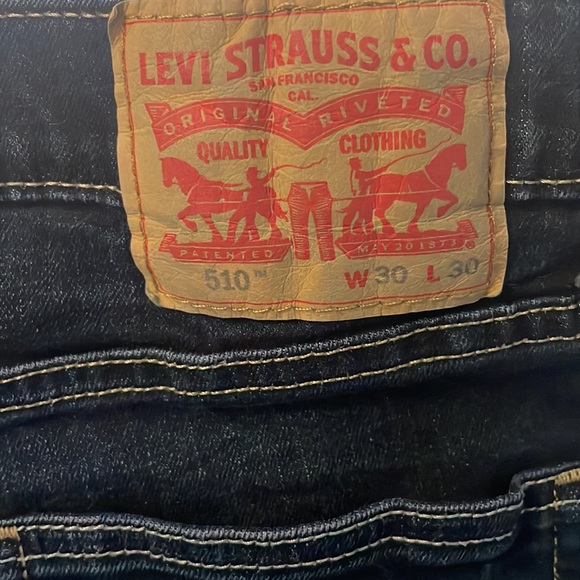 Levi’s 510 Skinny Dark Wash Jeans Size 30 W 30 L - Picture 8 of 9